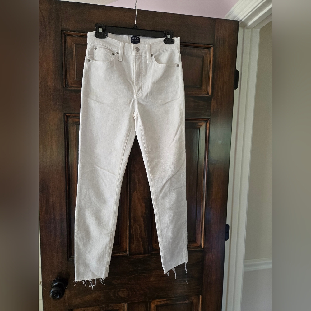 J. Crew High-Rise Skinny White Jeans, Sz 27